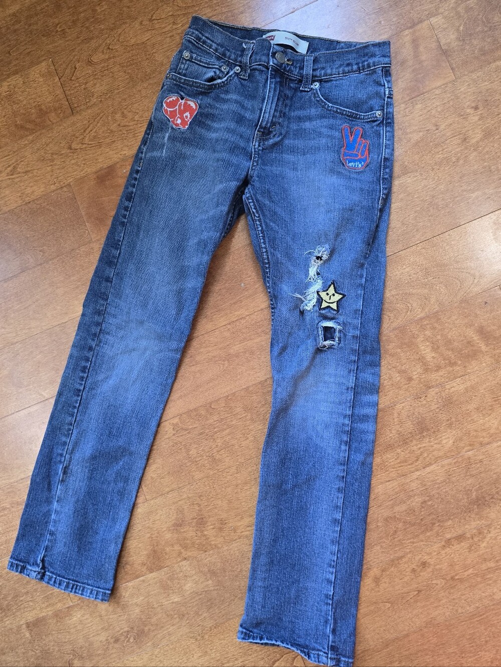 Levis 511 slim fit patches detail  kids size 14